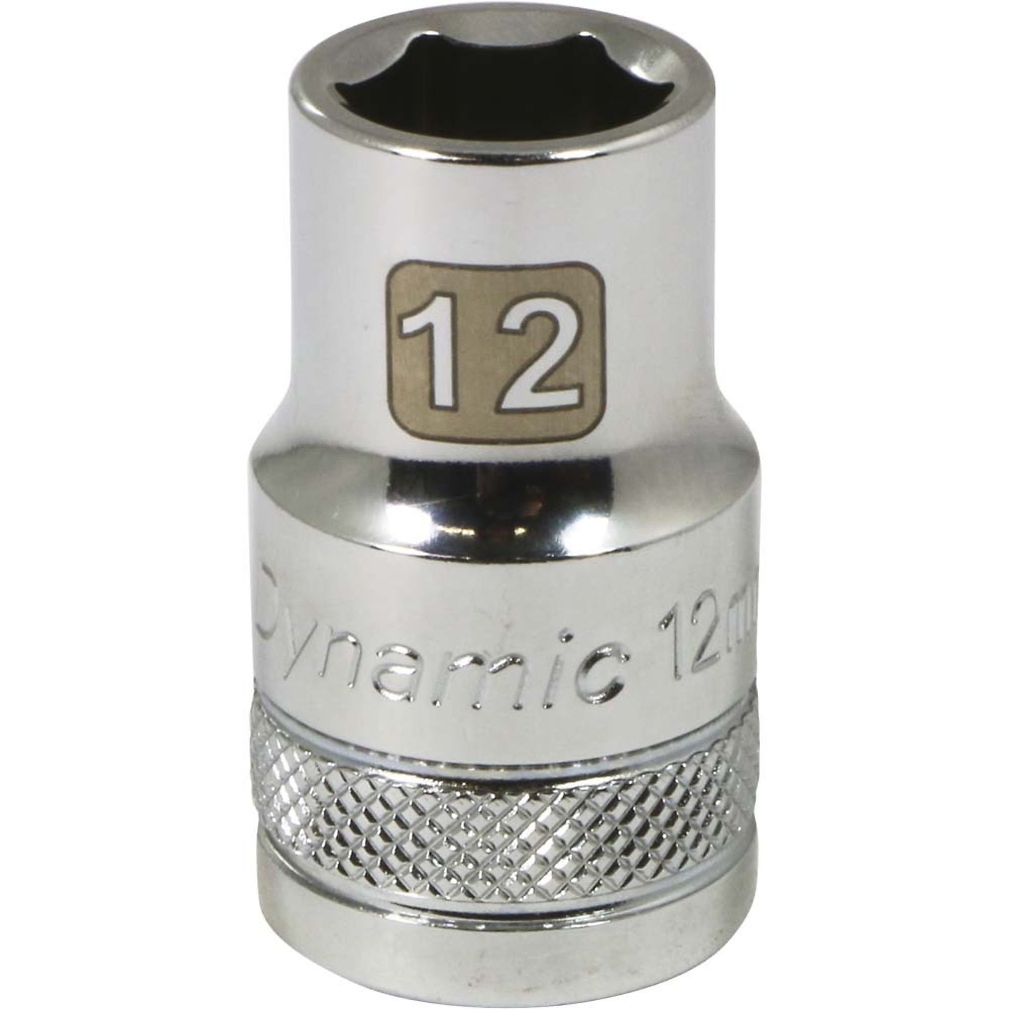 Dynamic Tools 1/2" Drive 6 Point Metric, 12mm Standard Length, Chrome Finish Socket